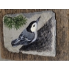 Image 4 : Gorgeous Hand Painted Henry Edinger Slate With Wood Back Bird Paintings