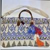Image 1 : Nadia B Brand New 21''x7''x10'' Zip Top Closure Weekender Tote Bag With Pom Pom Embellishments & Car