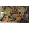 Image 4 : Large Reverse Painted On Glass With Metal Free Form Sculpture Affixed - 44 x 35 - Very Colorful 