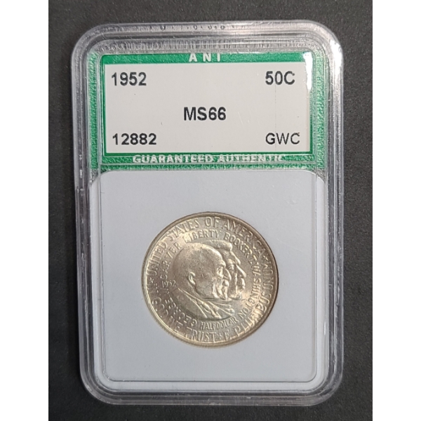 1952 George Washington Carver/ Booker T. Washington Commemorative 90% Silver Half Dollar -Mint State