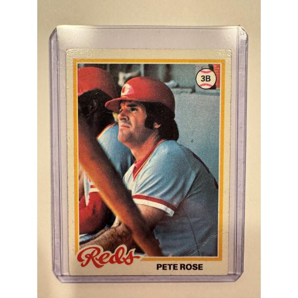 1978 Topps Pete Rose Cincinnati Reds Baseball Card In Protective Holder