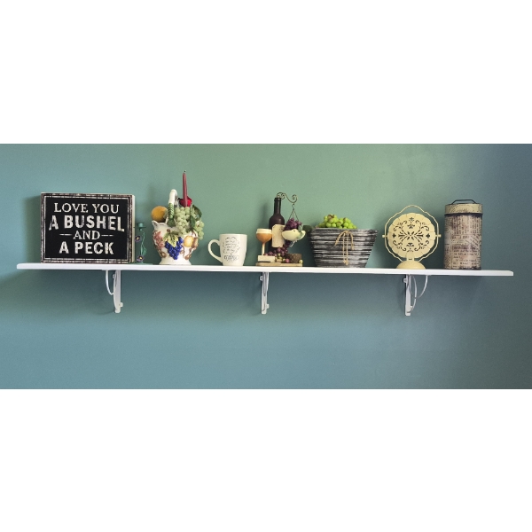 Louisville Home Pickup - 6 Ft Wood Wall Shelf Incl All Decor Items Shown In Photos  Nice Value Group