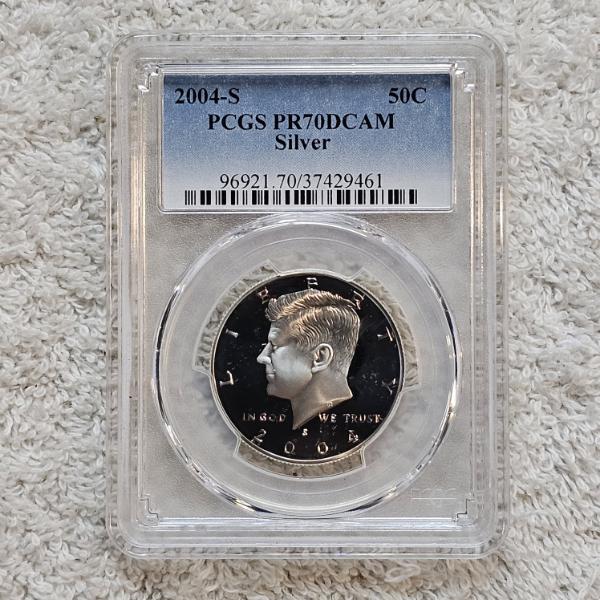 90% Silver 2004-S PCGS Graded PR70DCAM United States Kennedy Half Dollar Coin AFV $.50