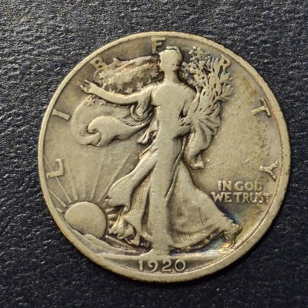1920 D  Walking Liberty US 90% Silver Half Dollar - See Pics