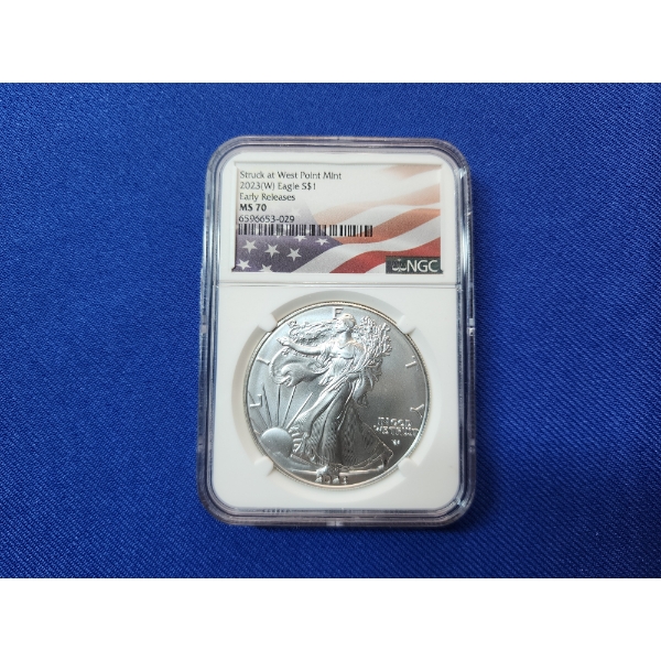 2023 West Point Mint Silver American Eagle "Early Releases" NCG MS 70 1 oz Fine Silver 
