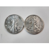 Image 1 : Two Walking Liberty 90% Silver Half Dollars: 1947 & 1941-S FV: $1.00