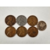 Image 1 : Lot of Assorted United States Coins Featuring Mercury Dime, Steel & Wheat Pennies ~ FV: $0.16