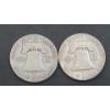 Image 2 : United States 1950-D & 1951 90% Silver Franklin Half Dollars - Face Value: $1.00