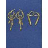 Image 1 : 14K Gold Earrings, 2 Pairs of Hoop/Dangle, Total Weight 5.3g