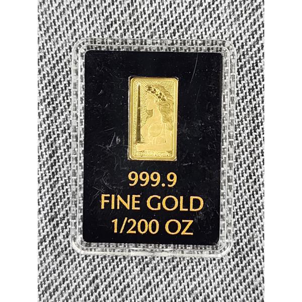 Germania Mint 1/200TH .9999 Fine Gold Bar in Protector