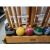 Image 4 : Vintage Forster Wooden Croquet Set on Rolling Cart