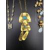 Image 2 : 3 Unique Necklaces - Gorgeous Costume Jewelry - Pendant - Beads - Turquoise Color Beaded with Cool