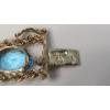 Image 3 : 14K Yellow Gold 7" Twisted Rope Bracelet With Blue Topaz - Weight: 14.1g