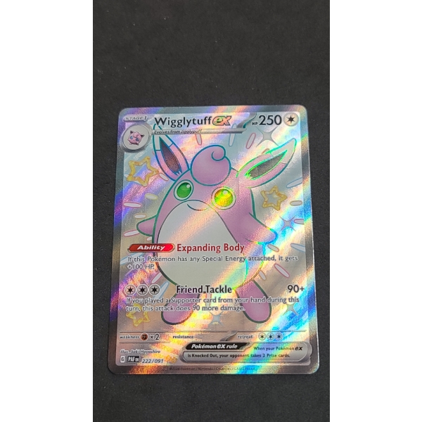 2024 Wigglytuff EX 222/091 Shiny Ultra Rare Holo Pokémon Card