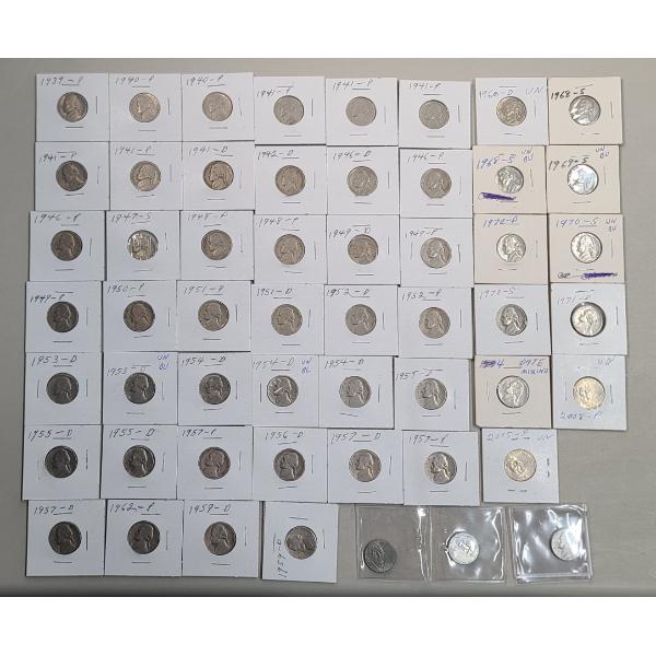 Assorted Years/Mint Marks And Conditions U.S Jefferson Nickels - Face Value: $2.70
