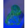 Image 1 : Adorable Degenhart Vintage Uranium Glass Dog Figurine -Smokey Blue