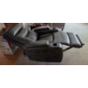 Image 2 : PICKUP IN CANTON - Gorgeous, Rich Brown Soft Leather Power Recliner Like New Condition! LED Blue Lig