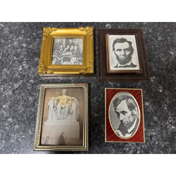 4 - Vintage Abraham Lincoln Photos in Frames
