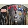 Image 6 : Vintage Costume Jewelry Collection Including Necklaces, Pins, Digital Watch, Gold Tone Bangle & Much