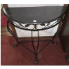 Image 1 : Half Circle Console Table with Metal Base with Leaf Motif31W x 15D x 30H