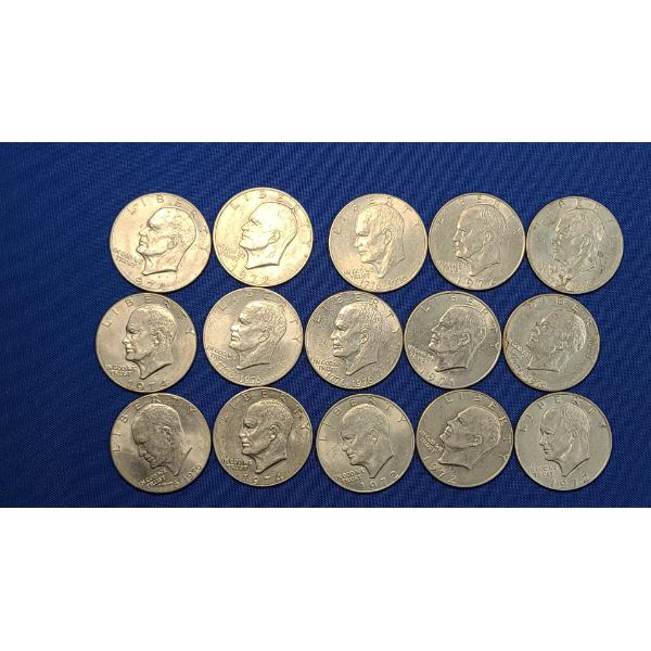 Assorted Years & Bicentennial Eisenhower Dollars - Face Value: $15