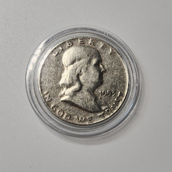 United States 1953-D 90% Silver Franklin Half Dollar - in Capsule 