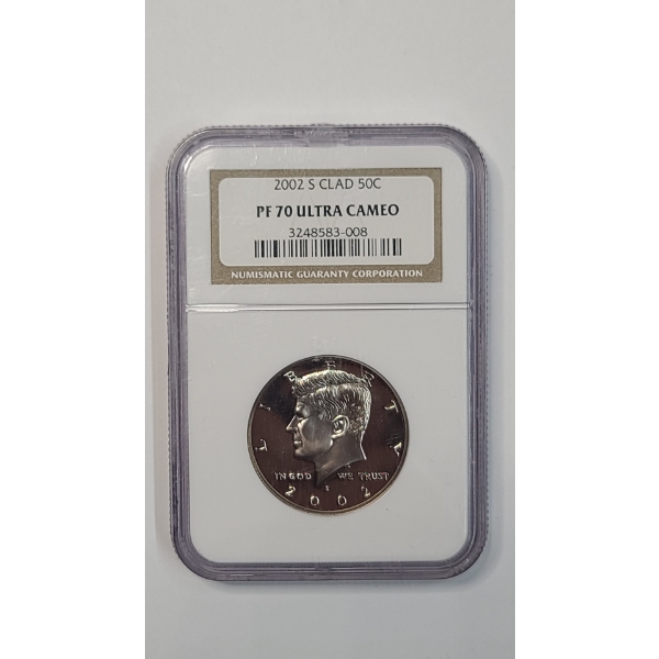 NGC 2002-S Clad PF 70 ULTRA CAMEO Kennedy Half Dollar 