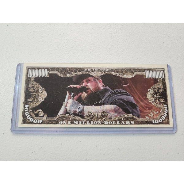 Jelly Roll Commemorative Million Dollar Bill - Mint Condition in Protective Holder