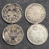 Image 2 : Lot of 4 Canadian 5 Cent Pieces - (2) 1920 .800 Silver, 1902 .925 Sterling and 1913 .925 Sterling