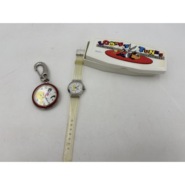 Looney Tunes Watches - 1 with Clip - 1 with Case - Tweety Bird