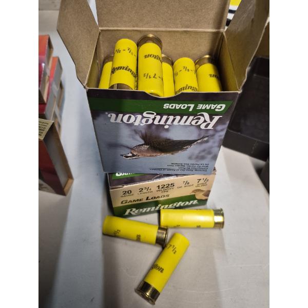 AMMO - SHOT GUN SHELLS - 2 BOXES - 20 GAUGE - 2 3/4" - 7 1/2 SHOT - SEE PICS