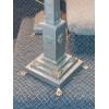Image 3 : 1st Of Two (2) Offered - 60" Tall Brushed Steel Floor Lamp With 12 x 14 x 10 Inch Shade - Exc Condit