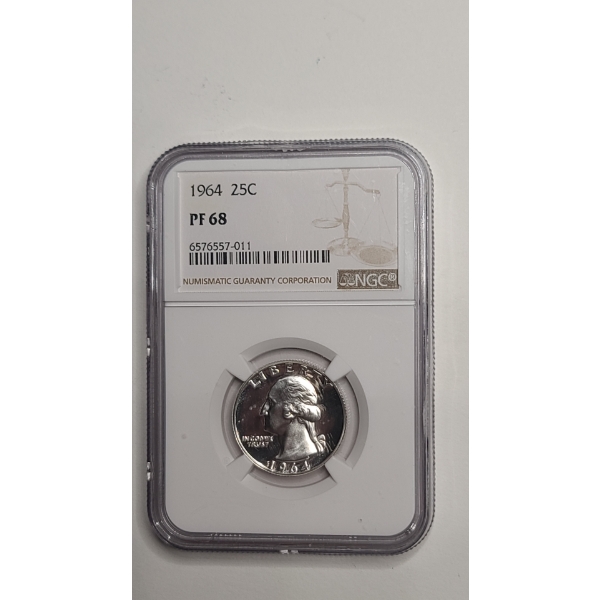 NGC 1964 PF 68 Washington 90% Silver Quarter 