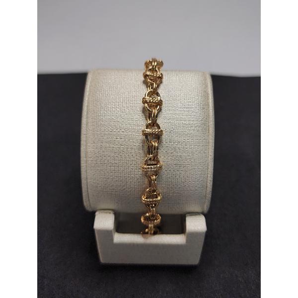 14K Gold Unique Link 7" Bracelet Total Weight: 4.0g