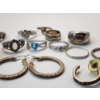Image 5 : Assorted Sterling Silver Rings and Earrings Total Weight 53.5g Sizes 4-10