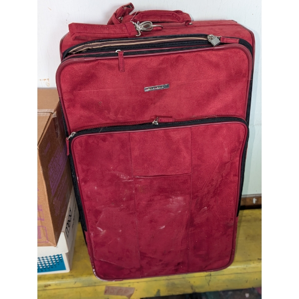 Suede Rolling Suitcase