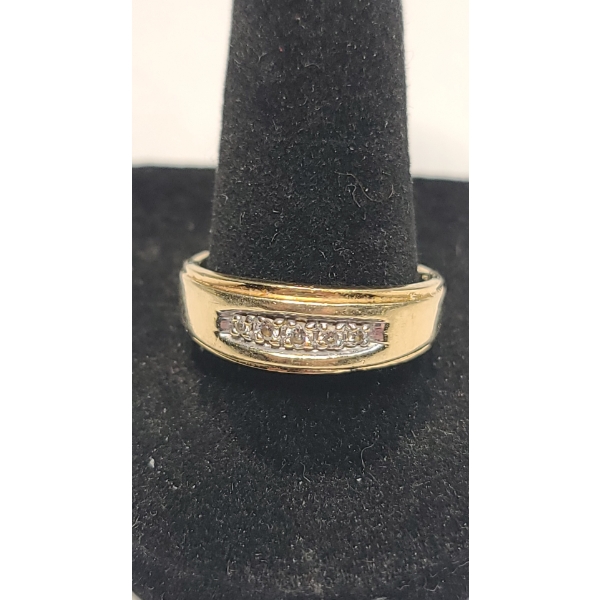 Men's 14K Yellow Gold Channel Set Ring With Diamonds - Size 9 - Weight: 8.2g
