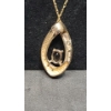 Image 4 : 10K Gold Pendant With Diamonds & 10K Gold Necklace - Total Weight: 2.2g