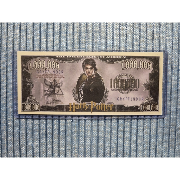Mint Condition Harry Potter Million Dollar Bill In Protective Holder