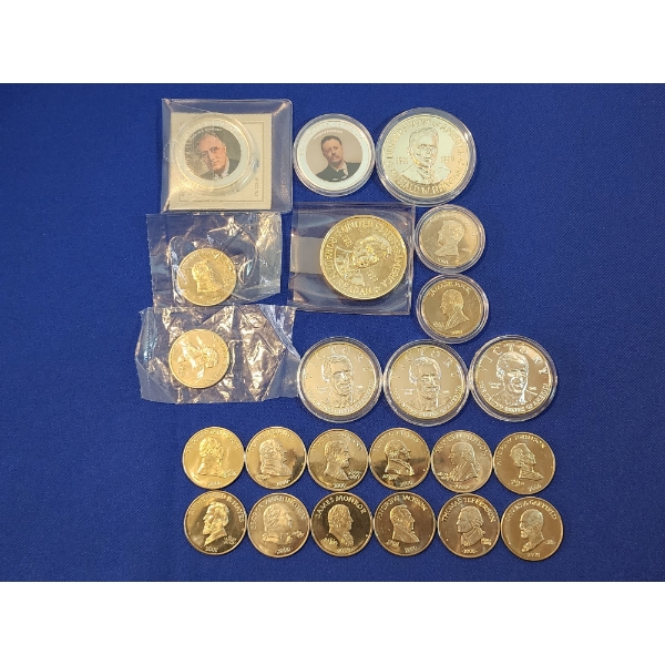 x23 Assorted U.S. Presidential Commemorative Coins - See Photos! 