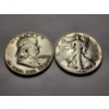 Image 3 : Two 90% Silver Half Dollars - 1 Walking Liberty & 1 Franklin Half - $1.00 Face Value