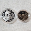 Image 2 : 1991-1995 World War II 50th Anniversary Two-Coin Proof Set Including 90% Silver Dollar 