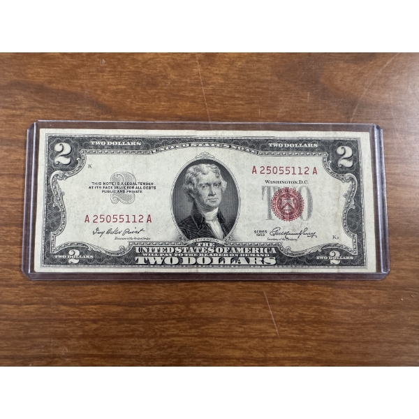 1953 United States Jefferson $2.00 Bill With RED SEAL - Incredible Bill
