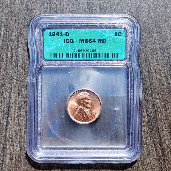 1941-D Lincoln Wheat Cent ICG MS 64 RD
