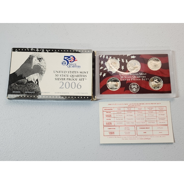 2006 United States Mint 50 State Quarter Silver Proof Set 