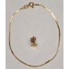 Image 1 : 14K Single Owl Stud Earring & 14K Fancy Link 7" Bracelet - Total Weight: 1.3g