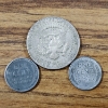 Image 2 : Two United States 1943 Steel Pennies With A 40% Silver 1967 Kennedy Half Dollar ~ THREE COINS!