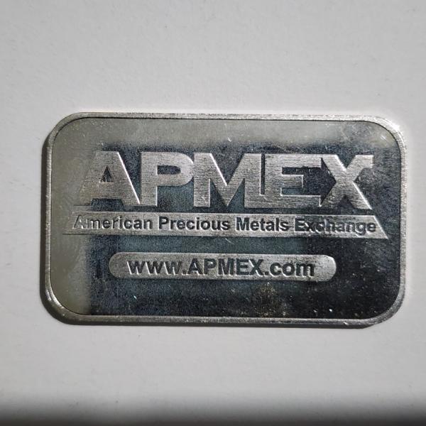 One Troy Ounce .999 Fine Silver APMEX Bar