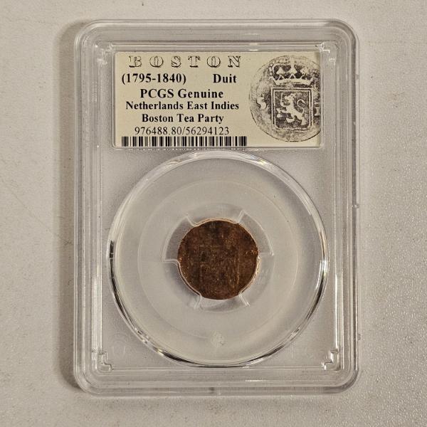 PCGS Genuine Netherlands East Indies 1795-1840 Duit Boston Tea Party