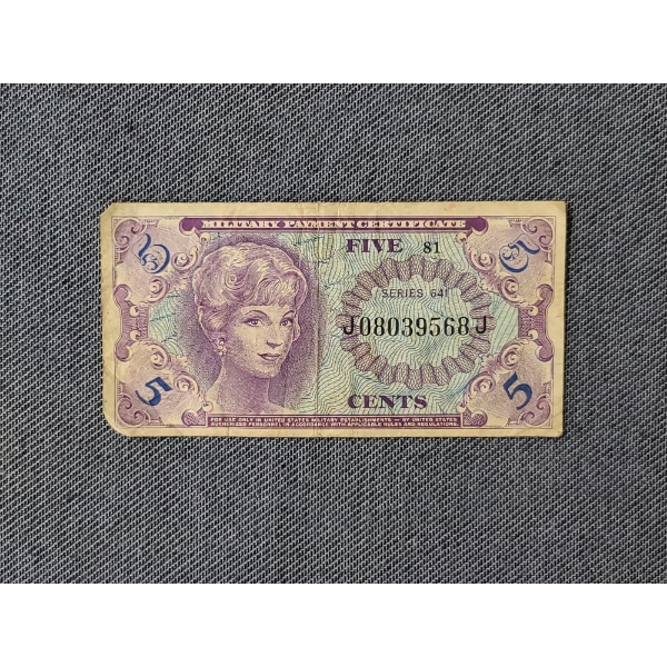 United States 5 Cent Military Payment Certificate - In Great Condition!